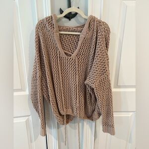 Women's Tan Knit Oversized Sweater OS